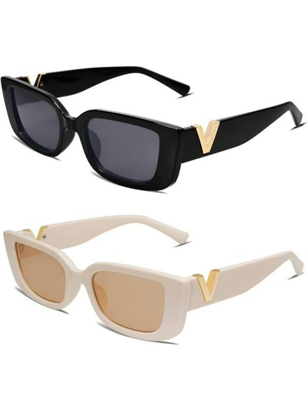 Retro Rectangle Sunglasses Women Y2K 90s Vintage Square UV Protection Shades